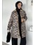 Leopar Desenli Ön Çıtçıtlı Tesettür Trençkot P-00018858 3