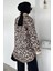 Leopar Desenli Ön Çıtçıtlı Tesettür Trençkot P-00018858 5