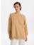 Bisiklet Yaka Düz Camel Kadın Sweatshırt Falu-Y 1