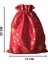 Yılbaşı Altın Varak Baskılı Kumaş Hediye Kesesi, Büyük Boy Hediye Torbası, Kırmızı, 12 ADET-17X23 cm 2