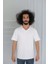 Beyaz %100 Pamuk V Yaka Fanila Erkek Iç Giyim 2