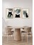 🐈‍⬛ Siyah Kedi Temalı Yeşil Geometrik 3’lü Çerçevesiz Tablo Seti – Uv Baskılı 🌿 CRVS1036 13 x 17 2