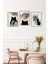 🐈‍⬛ Siyah Kedi Temalı Yeşil Geometrik 3’lü Çerçevesiz Tablo Seti – Uv Baskılı 🌿 CRVS1036 13 x 17 4