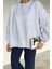 Kadın Bisiklet Yaka Şardonlu Oversize Sweatshirt P-00018609 1