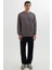 Erkek Relax Fit Rahat Kesim %100 Pamuk 2 Iplik Bisiklet Yaka Koyu Gri Sweatshirt 4
