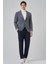 Erkek Lacivert Örme Trend Ekoseli Slim Fit Mono Yaka Ceket 8