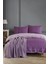 Stylish Pamuk Battaniyeli Çift Kişilik Nevresim Takımı-Mor 1