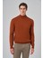 Erkek Koyu Turuncu Basic Yarım Balıkçı Yaka Dynamic Fit Rahat Kesim Triko 1