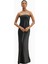 Satin Cowl Back Maxi Dress Strapless Bias Cut Longline Gown Kadın Elbise 4