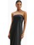 Satin Cowl Back Maxi Dress Strapless Bias Cut Longline Gown Kadın Elbise 5