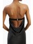 Satin Cowl Back Maxi Dress Strapless Bias Cut Longline Gown Kadın Elbise 7