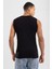 Erkek Bisiklet Yaka Kolsuz Pamuklu Body Fanila Tişört Siyah 2