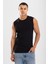 Erkek Bisiklet Yaka Kolsuz Pamuklu Body Fanila Tişört Siyah 3