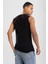 Erkek Bisiklet Yaka Kolsuz Pamuklu Body Fanila Tişört Siyah 4