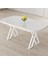 Kaye Serisi Mdf 90X168 Beyaz Mutfak Masası Takımı 6 Gri Sandalye 2