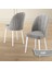 Kaye Serisi Mdf 90X168 Beyaz Mutfak Masası Takımı 6 Gri Sandalye 3