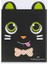 A4 40 Yaprak Kareli Siyah-Yeşil Kedi Desenli Dikişli Defter 1
