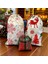 Hediye Paketi 20X30CM Yılbaşı Kar Taneli ve Geyik Desenli ve 12X14CM Kareli Kumaş Kese 3lü Set 1