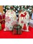 Hediye Paketi 20X30CM Yılbaşı Kar Taneli ve Geyik Desenli ve 12X14CM Kareli Kumaş Kese 3lü Set 4