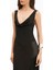 Cowl Neck Satin Panel Gown Draped Bias Cut Maxi Dress Kadın Elbise 5