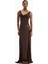 Cowl Neck Satin Panel Gown Draped Bias Cut Maxi Dress Kadın Elbise 1