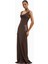 Cowl Neck Satin Panel Gown Draped Bias Cut Maxi Dress Kadın Elbise 4