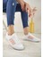 7218 Beyaz Pudra Memory Foam Kadın Spor Ayakkabı 5