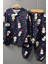 Erkek Çocuk Üzeri Kardan Adam ve Noel Baskılı Lacivert Pijama Takımı 1