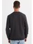Unisex Relax Fit Pamuklu Yumuşak Dokulu Bisiklet Yaka Içi Polarlı Baskılı Antrasit Sweatshirt​​​​​​​ 7