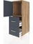Kronos Dolap Tek Raflı 2 Çekmeceli Tek Kapaklı 44X59X134 Çam-Antrasit 4