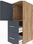 Kronos Dolap Tek Raflı 2 Çekmeceli Tek Kapaklı 44X59X134 Çam-Antrasit 5