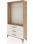 Arges Dolap Tek Raflı 3 Çekmeceli Tek Askılı 88X30X163 Çam-Aytaşı 3