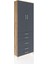 Arges Dolap 4 Raflı 5 Çekmeceli 2 Kapaklı 88X30X243 Çam-Antrasit 2