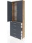 Arges Dolap 4 Raflı 5 Çekmeceli 2 Kapaklı 88X30X243 Çam-Antrasit 4