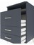 Hyperion Komodin Tek Raflı 3 Çekmeceli 60X44X96 Antrasit-Antrasit 5