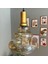 Lily Cam Bal Rengi Tekli Avize Gold Fener Başlık Retro Sarkıt Lamba Restoran Salon Aydınlatma 1