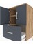 Hyperion Komodin 2 Raflı Tek Çekmeceli 2 Kapaklı 60X44X96 Çam-Antrasit 5
