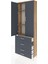Arges Dolap 3 Raflı 4 Çekmeceli 2 Kapaklı 88X30X243 Çam-Antrasit 4