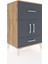 Hyperion Komodin Tek Raflı 2 Çekmeceli 2 Kapaklı 60X44X96 Çam-Antrasit 2