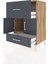 Hyperion Komodin Tek Raflı 2 Çekmeceli 2 Kapaklı 60X44X96 Çam-Antrasit 4