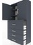Arges Dolap 3 Raflı 4 Çekmeceli 2 Kapaklı 88X30X163 Antrasit-Antrasit 5