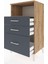 Hyperion Komodin Tek Raflı 3 Çekmeceli 60X44X106 Çam-Antrasit 4