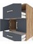 Hyperion Komodin Tek Raflı 2 Çekmeceli 2 Kapaklı 60X44X96 Çam-Antrasit 5