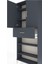 Arges Dolap 5 Raflı Tek Çekmeceli 2 Kapaklı 88X30X221 Antrasit-Antrasit 5