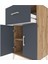 Hyperion Komodin Tek Raflı Tek Çekmeceli 2 Kapaklı 60X44X106 Çam-Antrasit 5