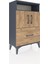 Arges Komodin 2 Raflı Tek Çekmeceli 2 Kapaklı 60X30X96 Antrasit-Çam 2