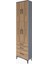 Arges Dolap 4 Raflı 3 Çekmeceli 4 Kapaklı 60X30X243 Antrasit-Çam 3