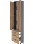 Arges Dolap 4 Raflı 3 Çekmeceli 4 Kapaklı 60X30X243 Antrasit-Çam 4