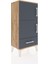 Arges Komodin 4 Raflı Tek Çekmeceli 2 Kapaklı 44X30X96 Çam-Antrasit 2
