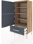 Arges Komodin 4 Raflı Tek Çekmeceli 2 Kapaklı 44X30X96 Çam-Antrasit 4